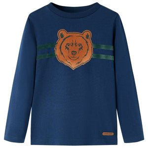 Vidaxl kindershirt met lange mouwen 128 marineblauw