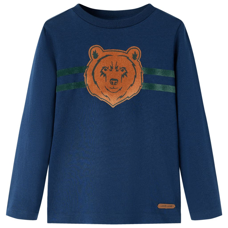 Load image into Gallery viewer, Vidaxl kindershirt met lange mouwen 128 marineblauw
