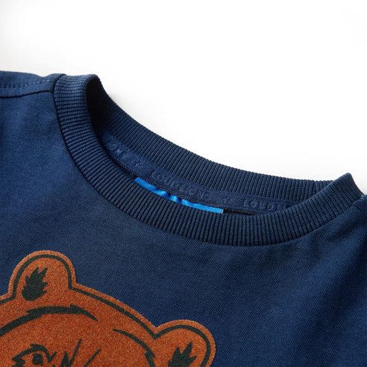 Vidaxl kindershirt met lange mouwen 128 marineblauw