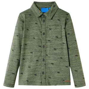 Vidaxl kindershirt 140 gemêleerd kakikleurig