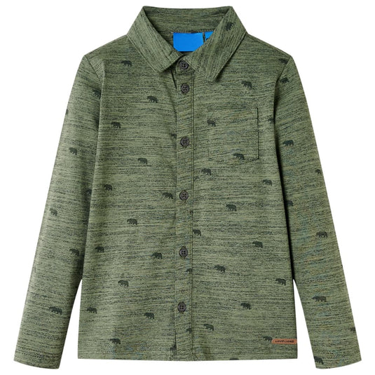 Vidaxl kindershirt 140 gemêleerd kakikleurig