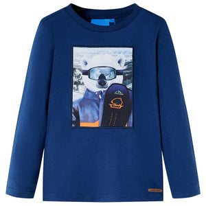 Vidaxl kindershirt met lange mouwen 116 jeansblauw