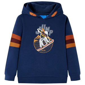 Vidaxl kindertrui met capuchon 104 marineblauw