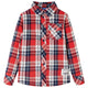 Vidaxl kinderoverhemd geruit 104 rood en marineblauw