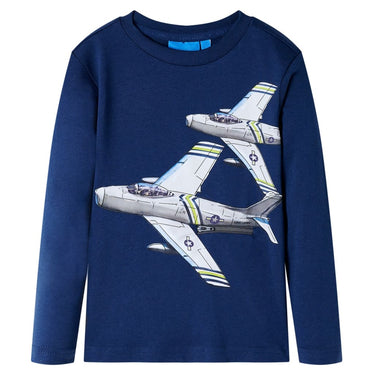 Vidaxl kindershirt met lange mouwen 92 marineblauw