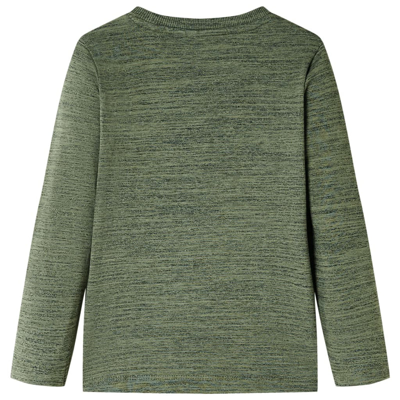Afbeelding laden in galerijviewer, Vidaxl kindershirt met lange mouwen 104 gemêleerd kakikleurig
