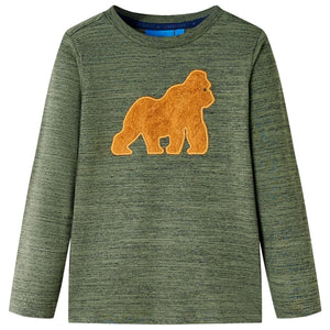 Vidaxl kindershirt met lange mouwen 116 gemêleerd kakikleurig