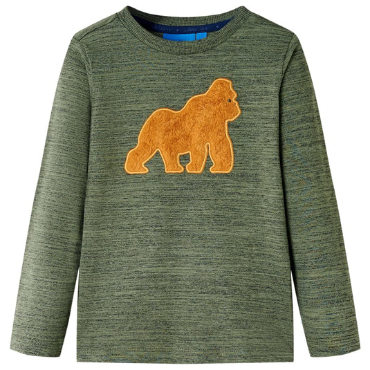 Vidaxl kindershirt met lange mouwen 140 gemêleerd kakikleurig