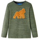 Vidaxl kindershirt met lange mouwen 140 gemêleerd kakikleurig