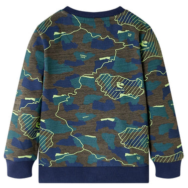 Vidaxl kindershirt 128 gemêleerd donkerkakikleurig