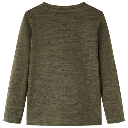 Vidaxl kindershirt met lange mouwen 92 gemêleerd kakikleurig