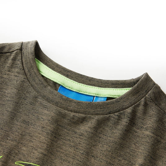 Vidaxl kindershirt met lange mouwen 92 gemêleerd kakikleurig