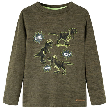 Vidaxl kindershirt met lange mouwen 104 gemêleerd kakikleurig