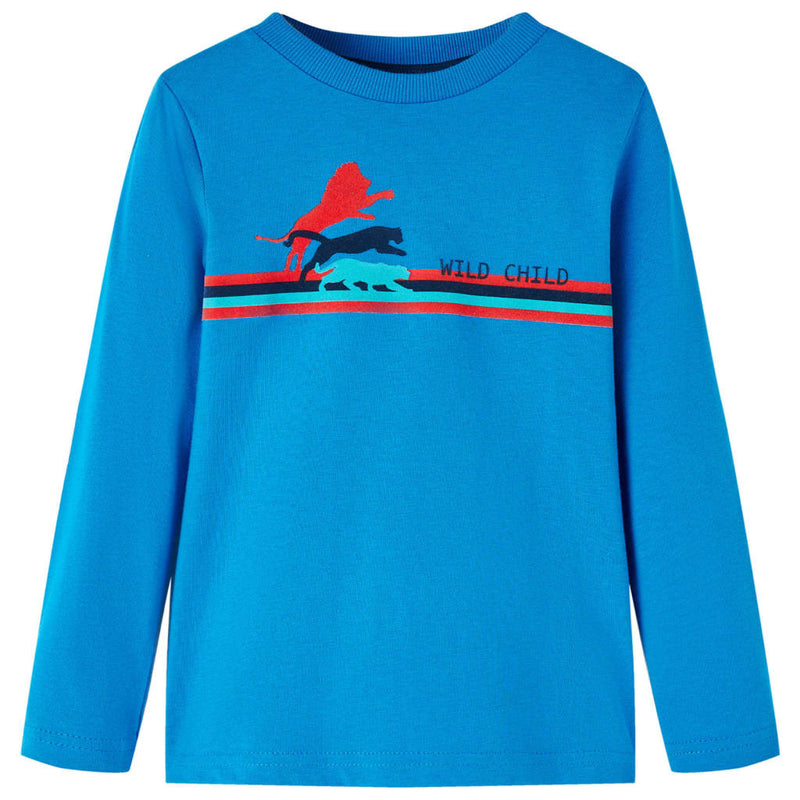 Afbeelding laden in galerijviewer, Vidaxl kindershirt met lange mouwen 104 kobaltblauw
