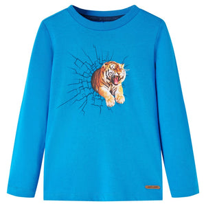 Vidaxl kindershirt met lange mouwen 116 kobaltblauw