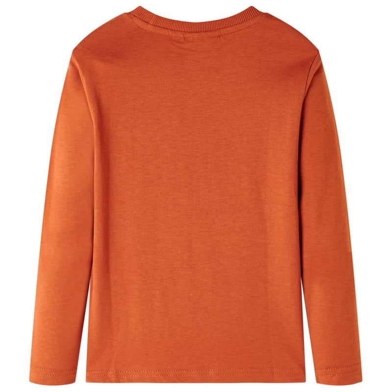 Load image into Gallery viewer, VidaXL Kindershirt met lange mouwen 128 lichtroestkleurig
