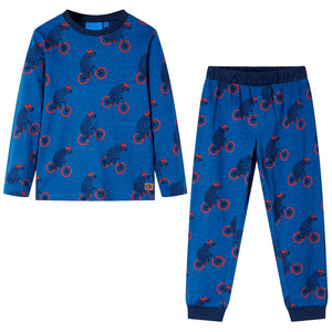 Vidaxl kinderpyjama met lange mouwen 128 petroleumkleurig