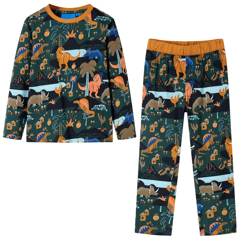 Load image into Gallery viewer, Vidaxl kinderpyjama met lange mouwen 92 donkergroen
