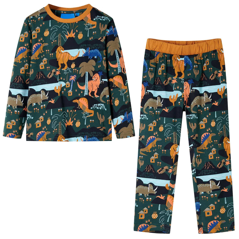 ギャラリービューアに画像をロードする, Vidaxl kinderpyjama met lange mouwen 104 donkergroen
