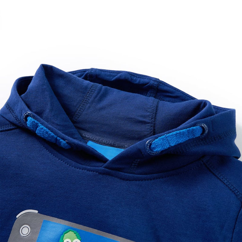Load image into Gallery viewer, Vidaxl kindertrui met capuchon 128 donkerblauw
