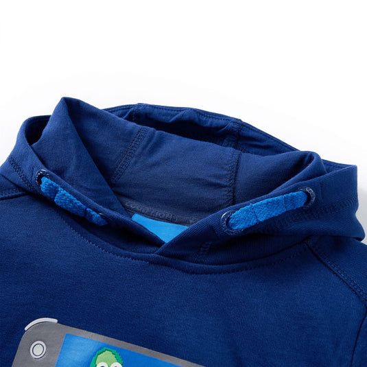 VidaXL Kindertrui met capuchon 140 donkerblauw