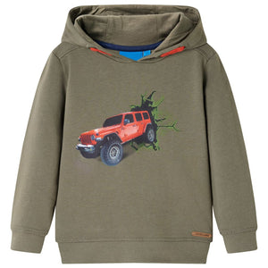 Vidaxl kindertrui met capuchon 104 kakikleurig