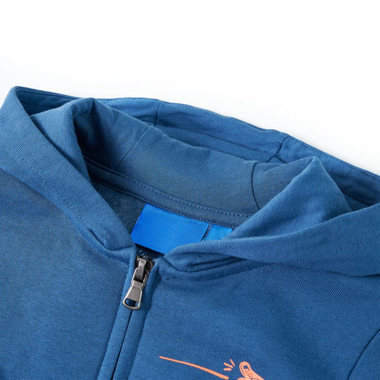 Vidaxl kindervest met capuchon 116 blauw