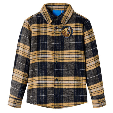 Vidaxl kindershirt geruit 92 geel en zwart