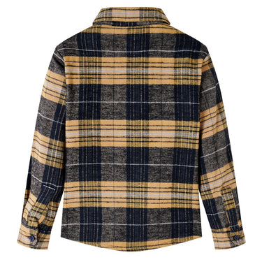 Vidaxl kindershirt geruit 92 geel en zwart