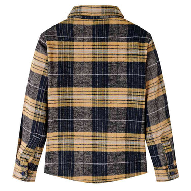 Vidaxl kindershirt geruit 116 geel en zwart