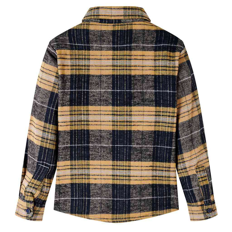 Load image into Gallery viewer, Vidaxl kindershirt geruit 116 geel en zwart
