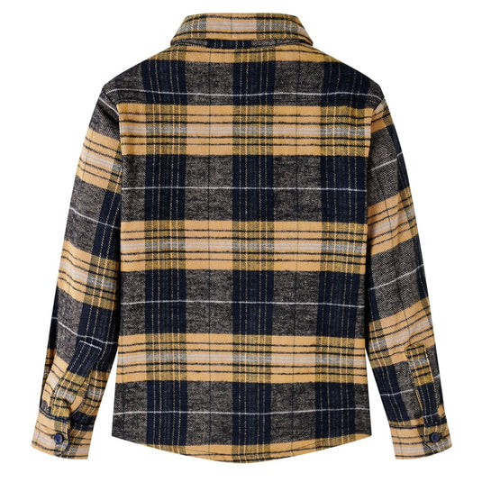 VidaXL Kindershirt geruit 140 geel en zwart