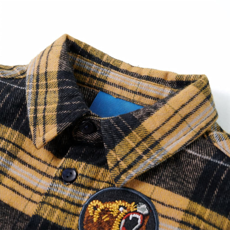 Load image into Gallery viewer, VidaXL Kindershirt geruit 140 geel en zwart
