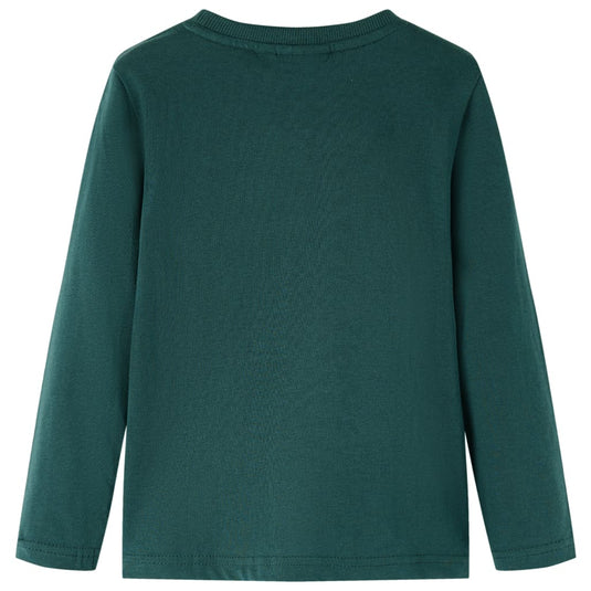 Vidaxl kindershirt met lange mouwen 92 donkergroen
