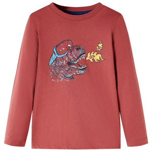 Vidaxl kindershirt met lange mouwen 140 roodbruin