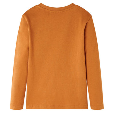Vidaxl kindershirt met lange mouwen 128 donkerokerkleurig