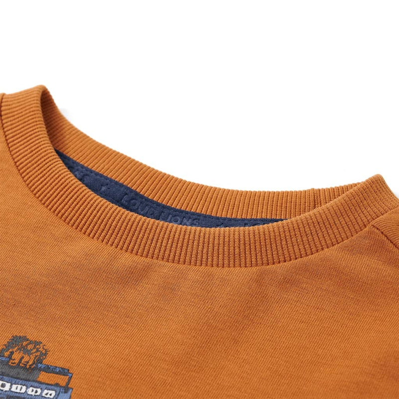 Load image into Gallery viewer, Vidaxl kindershirt met lange mouwen 128 donkerokerkleurig
