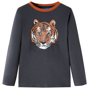 Vidaxl kindershirt met lange mouwen 92 antracietkleurig