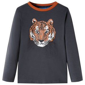 Vidaxl kindershirt met lange mouwen 116 antracietkleurig