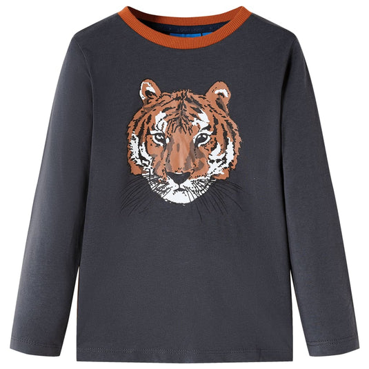 Vidaxl kindershirt met lange mouwen 116 antracietkleurig