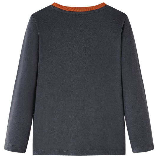Vidaxl kindershirt met lange mouwen 116 antracietkleurig