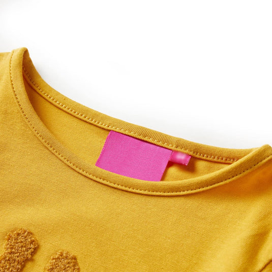 Vidaxl kindershirt met lange mouwen 116 donker okerkleurig