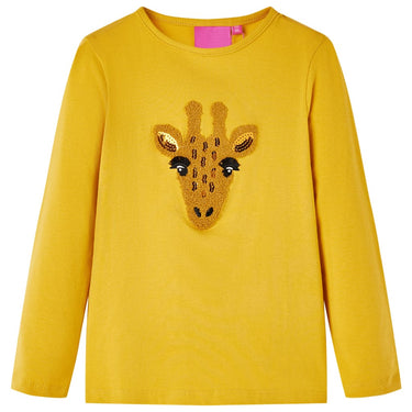 Vidaxl kindershirt met lange mouwen 128 donker okerkleurig