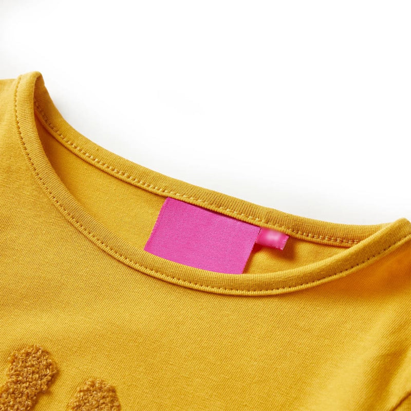 Load image into Gallery viewer, Vidaxl kindershirt met lange mouwen 140 donker okerkleurig
