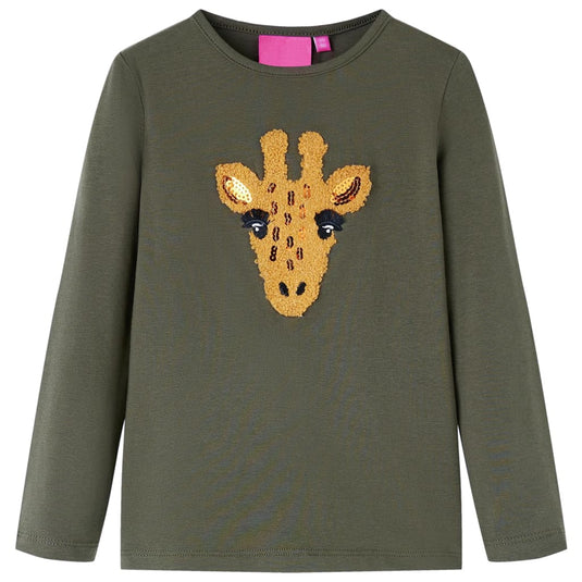 Vidaxl kindershirt met lange mouwen 104 kakikleurig