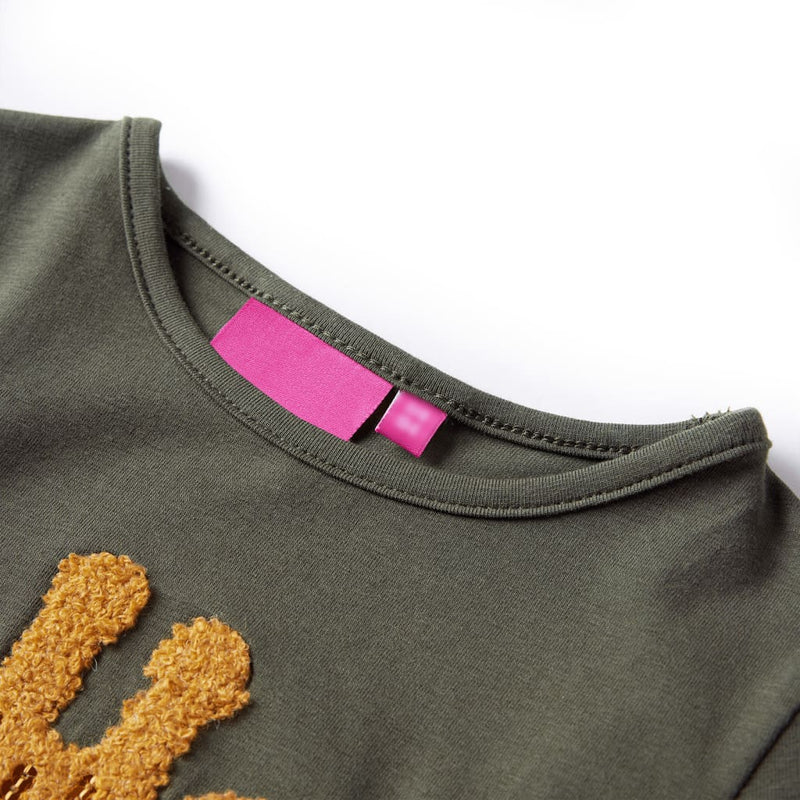 Load image into Gallery viewer, Vidaxl kindershirt met lange mouwen 140 kakikleurig
