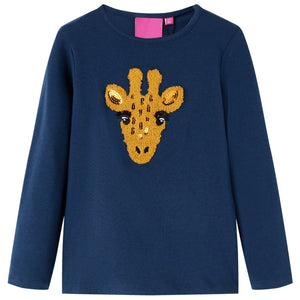 Vidaxl kindershirt met lange mouwen 128 marineblauw