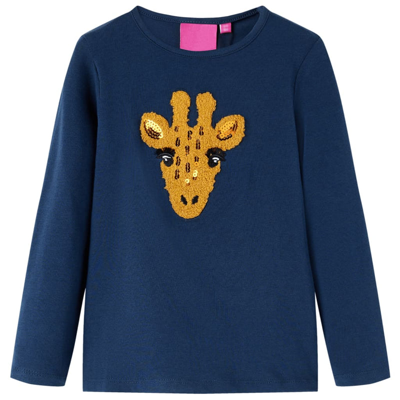 Afbeelding laden in galerijviewer, Vidaxl kindershirt met lange mouwen 128 marineblauw
