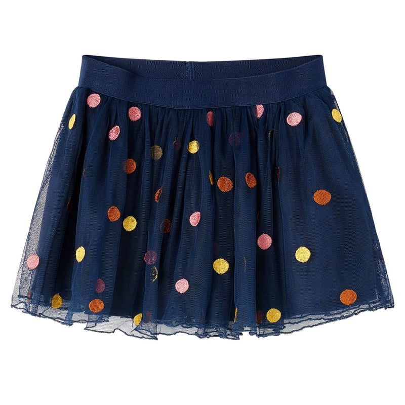 Load image into Gallery viewer, VidaXL Kinderrokje met tule en stippen 128 marineblauw
