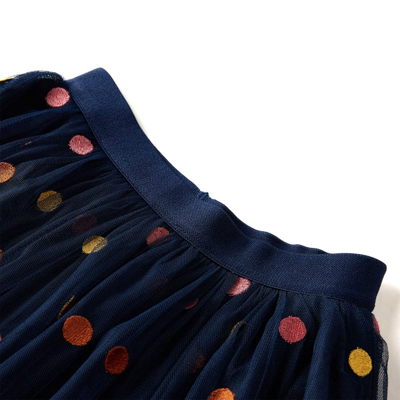 Load image into Gallery viewer, VidaXL Kinderrokje met tule en stippen 128 marineblauw
